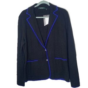 Lauren Ralph Lauren XL Knit Blazer Cardigan Sweater
